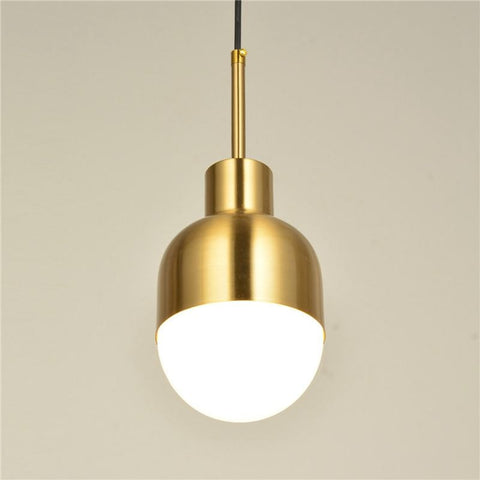 Pendant Light with Frosted Glass Globe and Polished Brass Finish