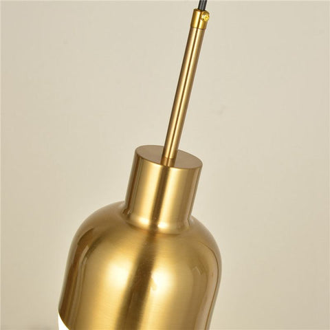 Pendant Light with Frosted Glass Globe and Polished Brass Finish