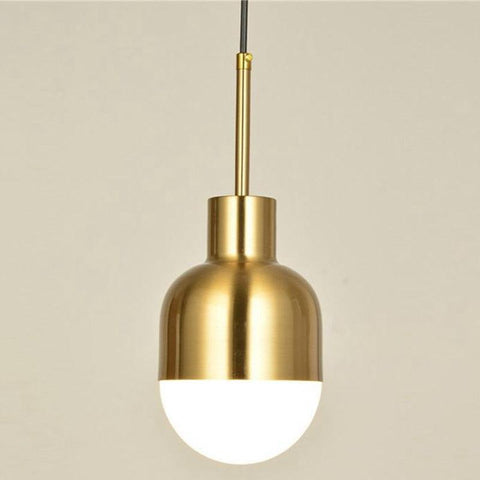 Pendant Light with Frosted Glass Globe and Polished Brass Finish
