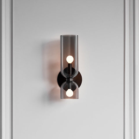 Double Glass Cylinder Wall Sconce for Bedroom and Dining Lighting