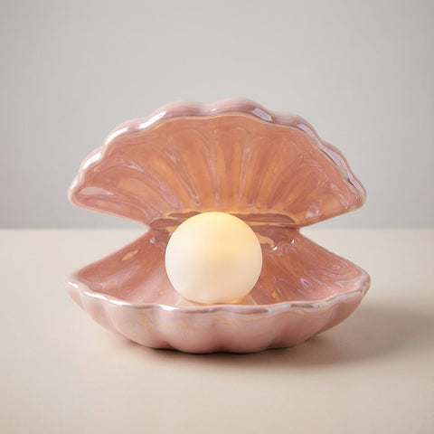 Decorative Shell Table Lamp with Removable Pearl-Style Light for Bedroom Decor