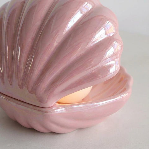 Decorative Shell Table Lamp with Removable Pearl-Style Light for Bedroom Decor