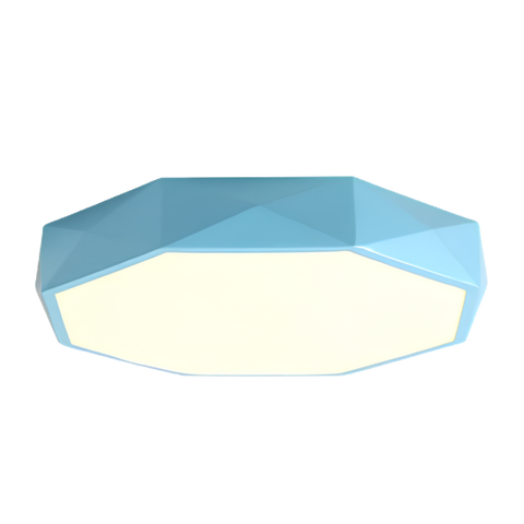 Faceted Geometric LED Flush-Mount Ceiling Light with Dimmable Option