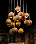 Solid Wood Globe Pendant Light with Suspended Sphere — product view
