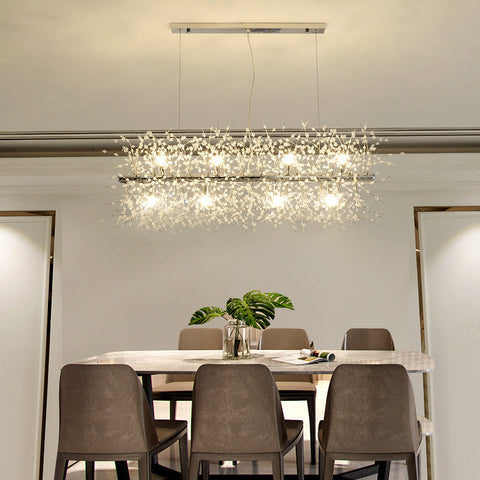Branching Crystal Chandelier for Dining and Living Room Lighting