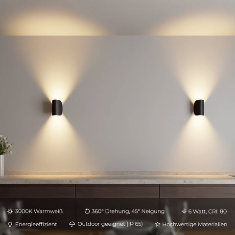 Adjustable Aluminum LED Wall Light for Indoor and Outdoor Lighting
