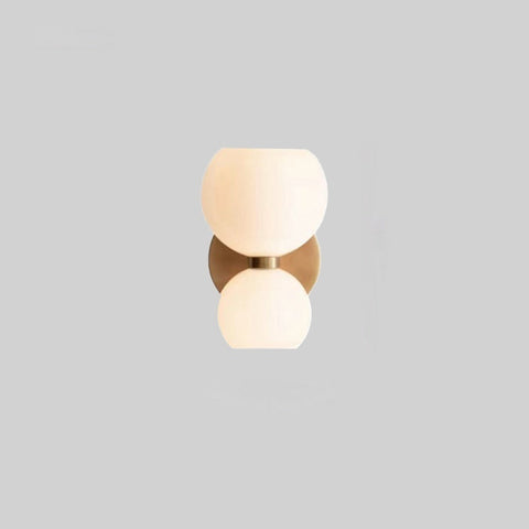 Double Globe Glass Wall Sconce with E14 Twin Bulb Sockets and Modern Design