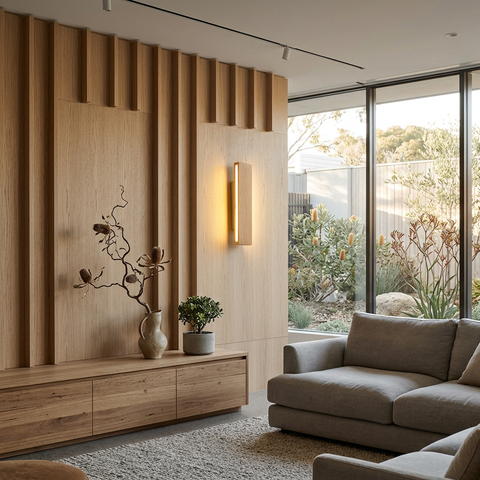 Wall Sconce with Japandi Wood Details