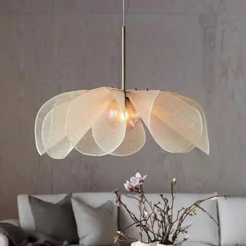 Pendant Light with Floral Mesh Shade