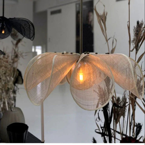 Pendant Light with Floral Mesh Shade