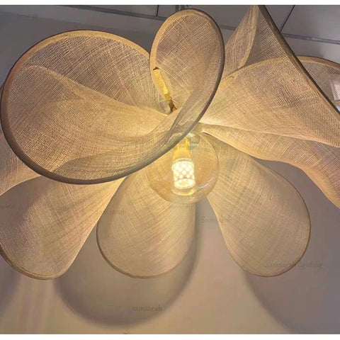 Pendant Light with Floral Mesh Shade
