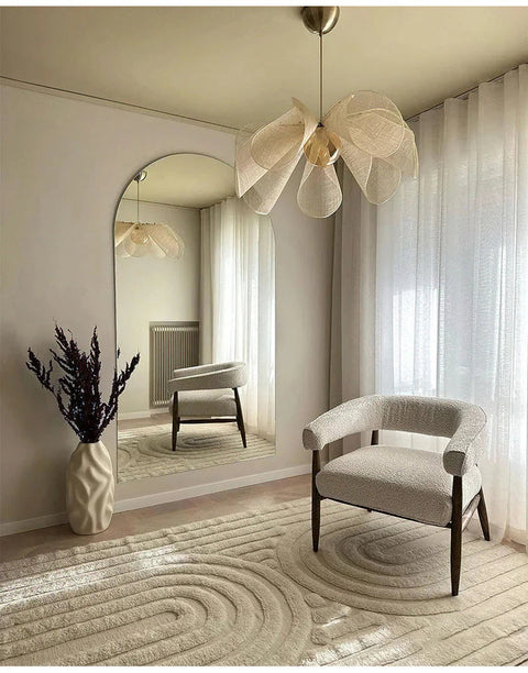 Pendant Light with Floral Mesh Shade