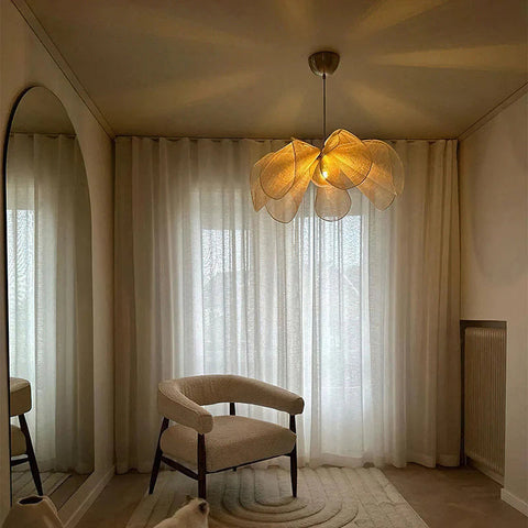 Pendant Light with Floral Mesh Shade