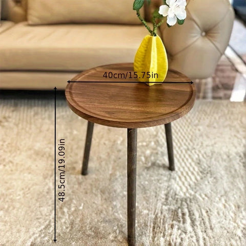End Table with Round Wood Top