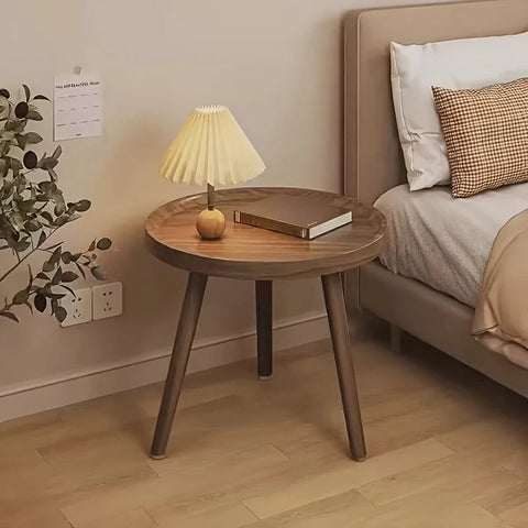 End Table with Round Wood Top