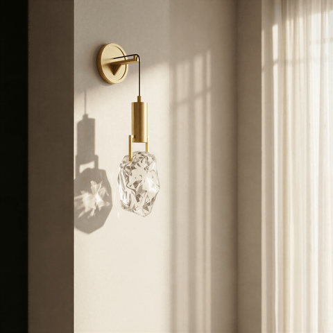 Wall Sconce with Crystal Fragment and Pulley