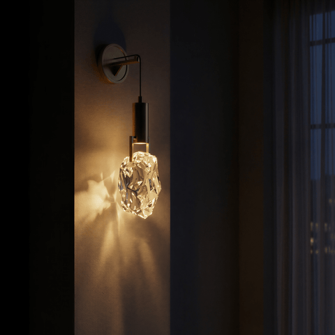 Wall Sconce with Crystal Fragment and Pulley