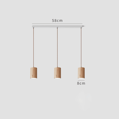 Pendant Light with Wood Cone Shade
