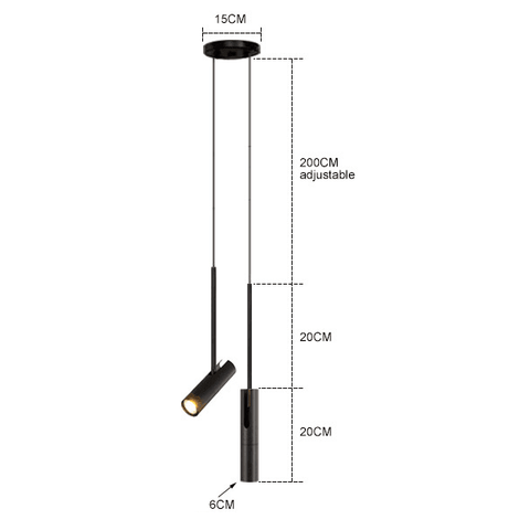 Pendant Light with Adjustable Metal Spotlight