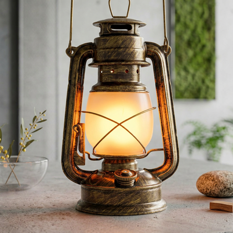 Table Lamp with Portable LED Lantern Design