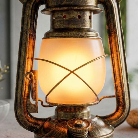 Table Lamp with Portable LED Lantern Design