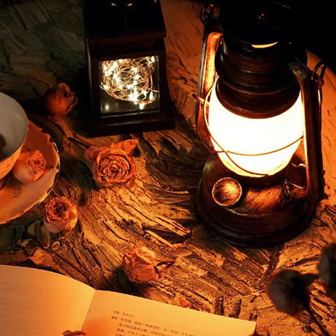 Table Lamp with Portable LED Lantern Design