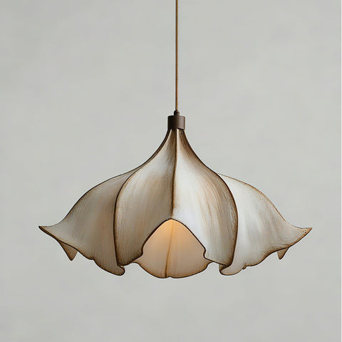 Pendant Light with Sculptural Petal Shade