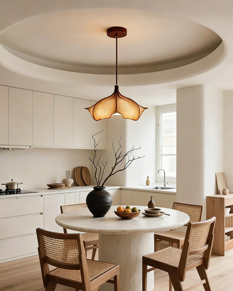 Pendant Light with Sculptural Petal Shade