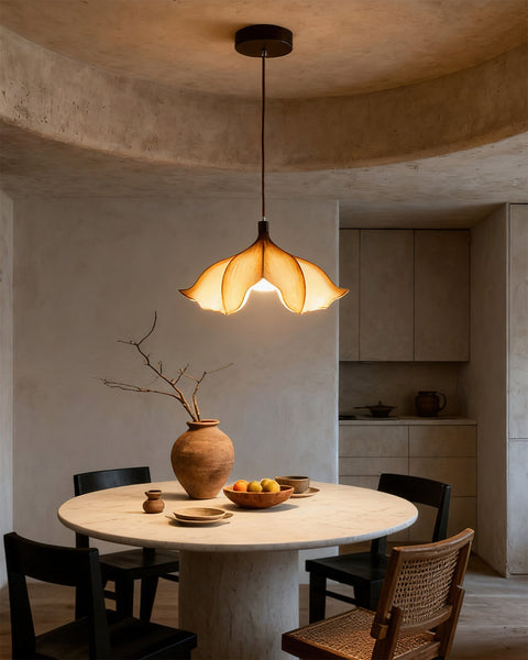 Pendant Light with Sculptural Petal Shade