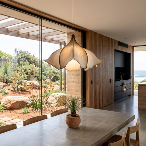 Pendant Light with Sculptural Petal Shade
