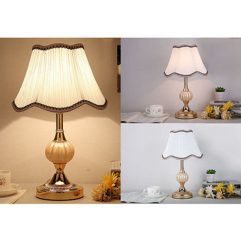 Table Lamp with Traditional Floral Shade