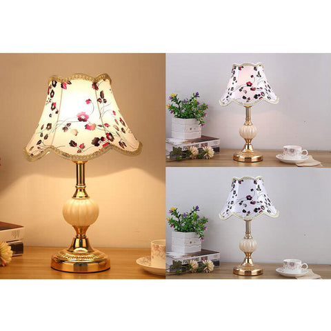 Table Lamp with Traditional Floral Shade