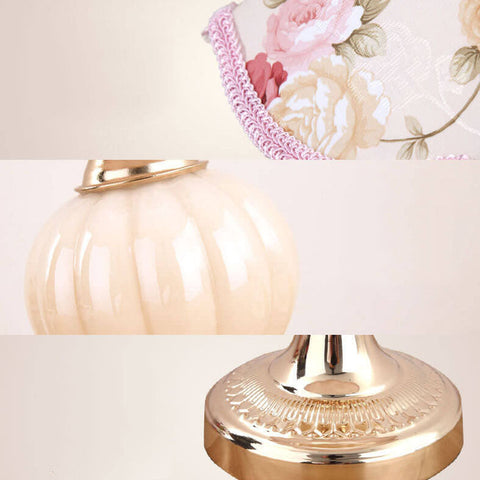 Table Lamp with Traditional Floral Shade