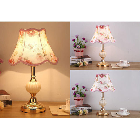 Table Lamp with Traditional Floral Shade