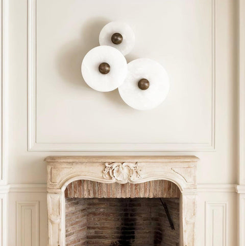 Wall Sconce with Alabaster Discs
