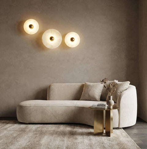 Wall Sconce with Alabaster Discs