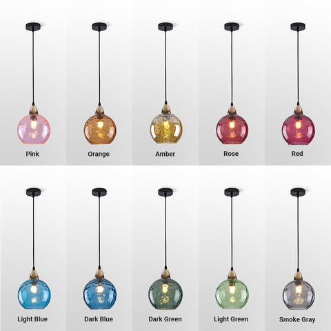 Pendant Light with Rippled Glass Shade