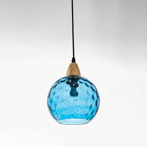 Pendant Light with Rippled Glass Shade