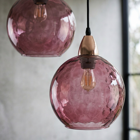 Pendant Light with Rippled Glass Shade