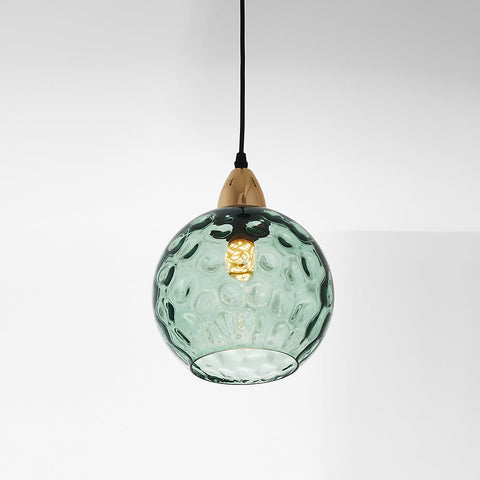 Pendant Light with Rippled Glass Shade