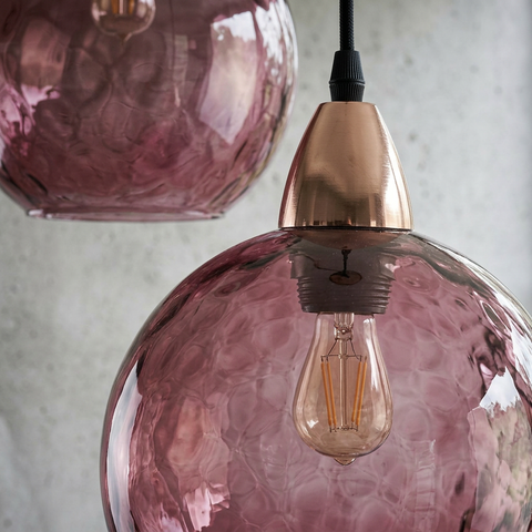 Pendant Light with Rippled Glass Shade