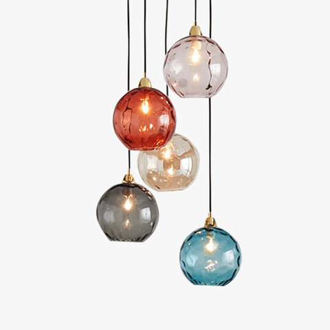 Pendant Light with Rippled Glass Shade