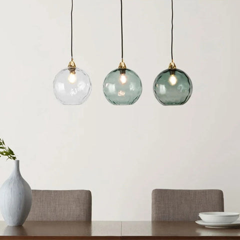 Pendant Light with Rippled Glass Shade