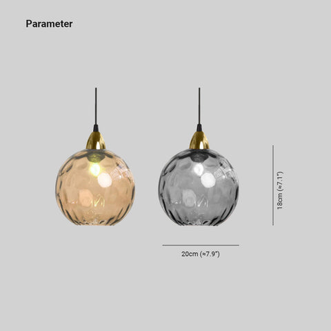 Pendant Light with Rippled Glass Shade