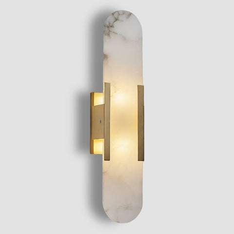 Oval Marble LED Wall Sconce for Bedrooms, Hallways, and Living Rooms