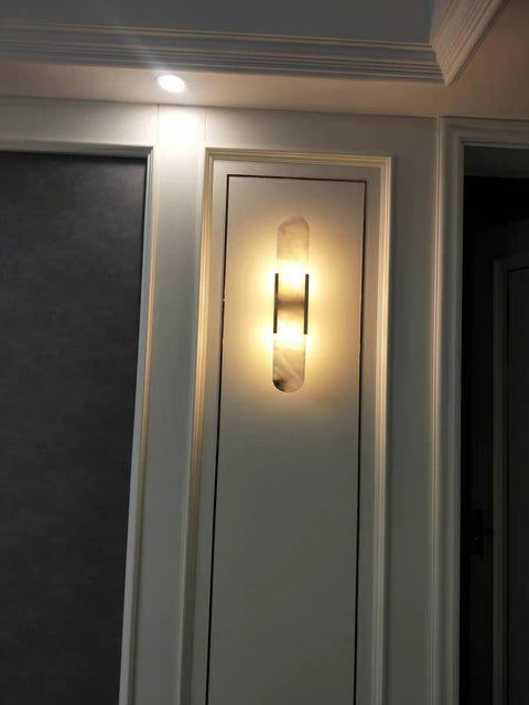 Oval Marble LED Wall Sconce for Bedrooms, Hallways, and Living Rooms