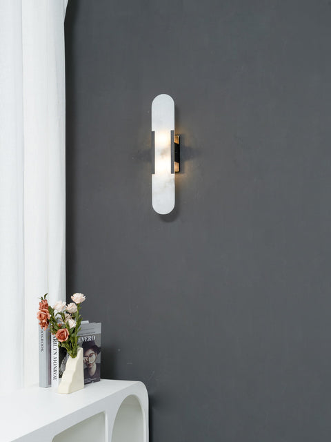 Oval Marble LED Wall Sconce for Bedrooms, Hallways, and Living Rooms