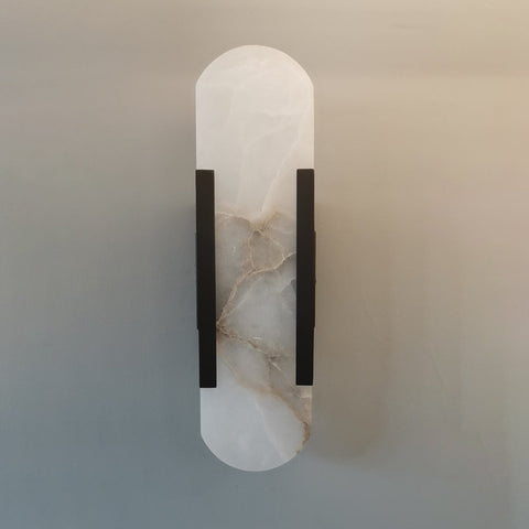 Oval Marble LED Wall Sconce for Bedrooms, Hallways, and Living Rooms