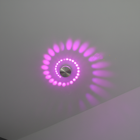 Spiral LED Designer Light with Seven Color Options
