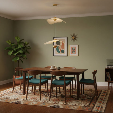Envolee Double Biscuit Pendant with Sculptural Fabric Shades